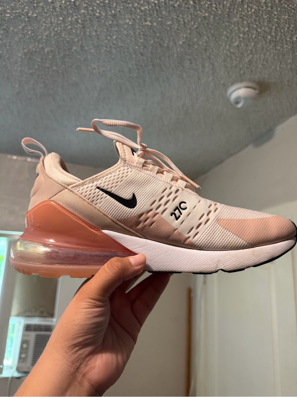 Nike Air Max 270 Women's Sneakers - Peach Pink and Black